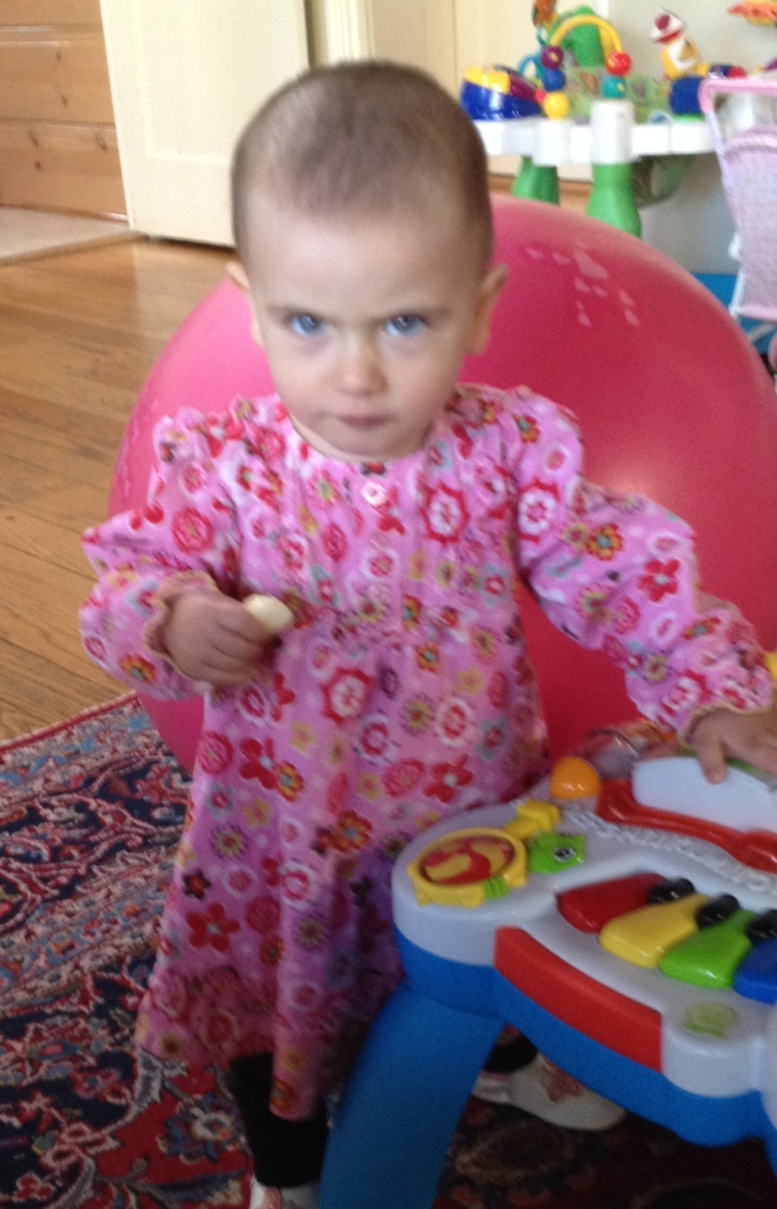 Coco as a baby giving the stink-eye